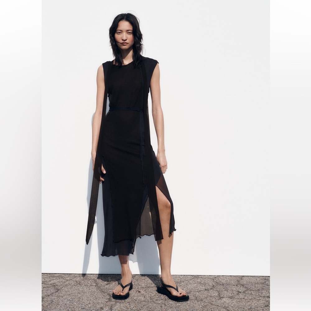 Zara Combination Knit Dress NWT